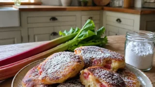 Drożdżowe racuchy z rabarbarem – puszysty przepis na domowy podwieczorek