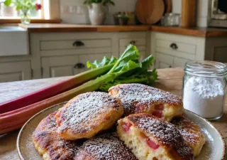 Drożdżowe racuchy z rabarbarem – puszysty przepis na domowy podwieczorek