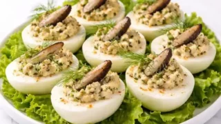 Jajka faszerowane szprotkami