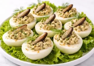 Jajka faszerowane szprotkami