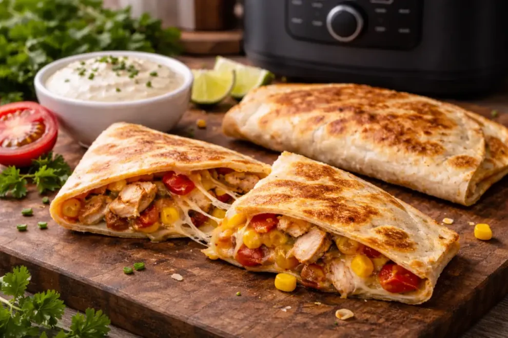 Hit z Air Fryer: tortilla z kurczakiem i ciągnącym serem – chrupiąca jak z restauracji