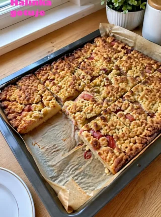 Ciasto z rabarbarem i kruszonką – prosty domowy przepis