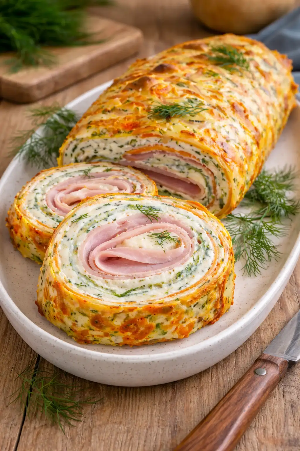 Rolada warzywna z serkiem i szynką – prosty przepis na efektowną przekąskę