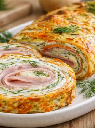 Rolada warzywna z serkiem i szynką – prosty przepis na efektowną przekąskę