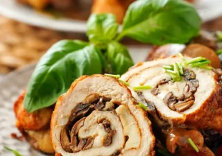 Soczyste roladki z kurczaka z pieczarkami i mozzarellą