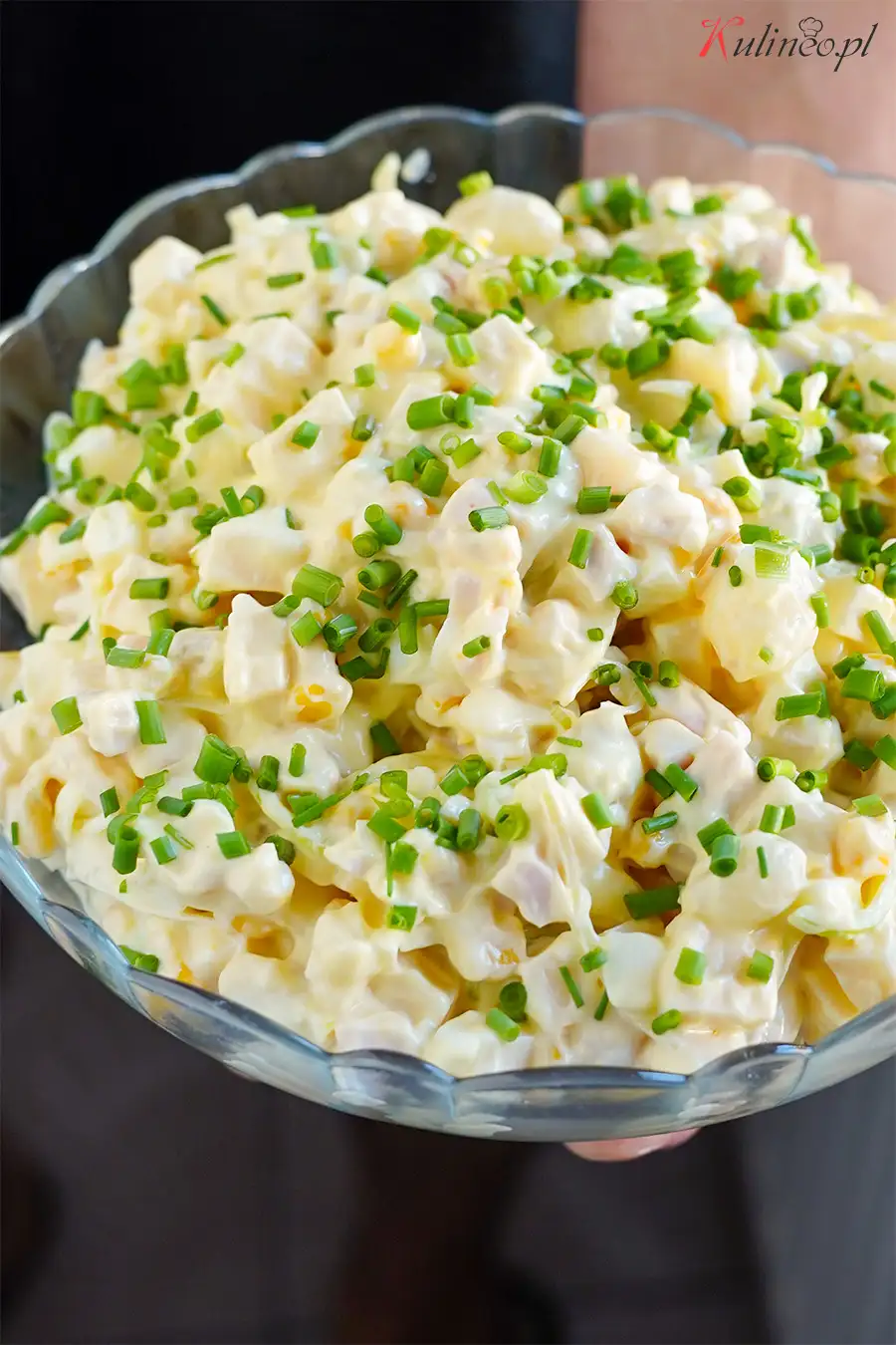 Sałatka z jajkiem, szynką i serem