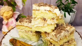 Ciasto CHAŁWOWIEC na biszkopcie bez proszku do pieczenia z 5 jaj