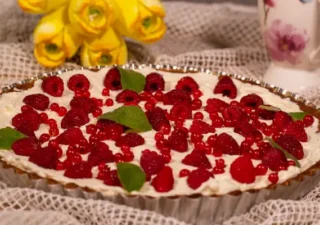 Tarta z malinami