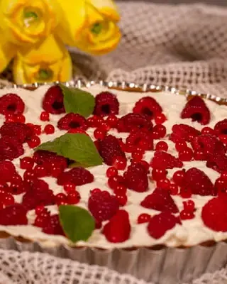 Tarta z malinami