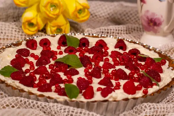 Tarta z malinami