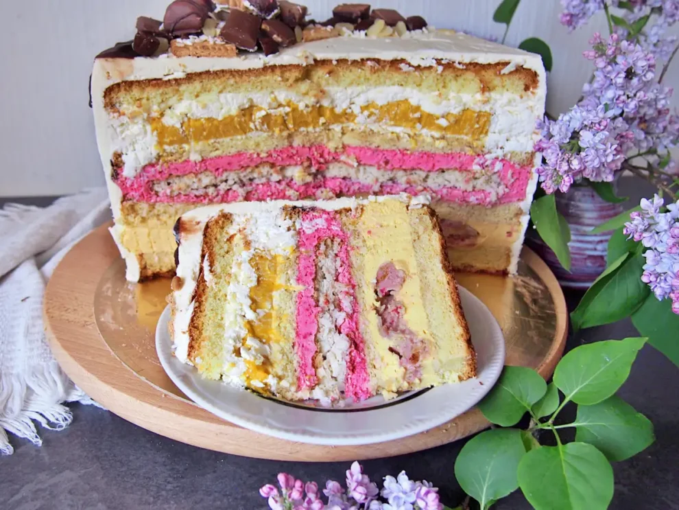 Spektakularny Tort Mango-Malina z Kremem Kokosowym 🥥🥭
