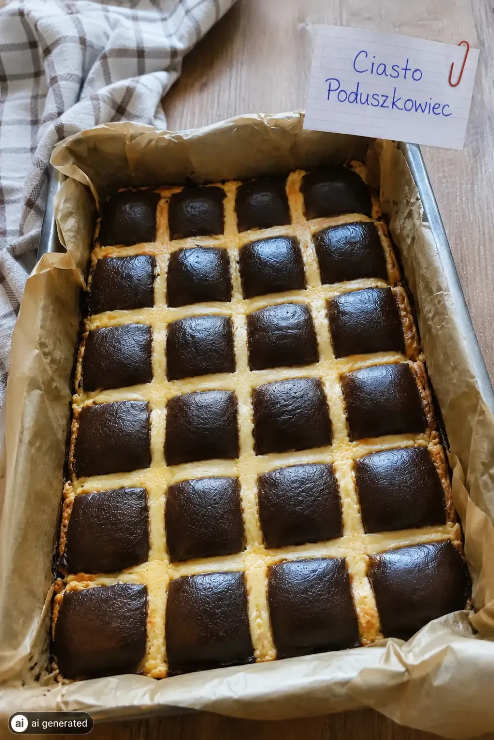 Ciasto Poduszkowiec – puszyste ciasto czekoladowe z serem