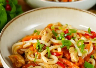 Udon z kurczakiem i warzywami