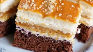 Ciasto z krakersami, kajmakiem i kremem serowym