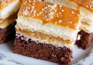 Ciasto z krakersami, kajmakiem i kremem serowym