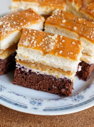 Ciasto z krakersami, kajmakiem i kremem serowym